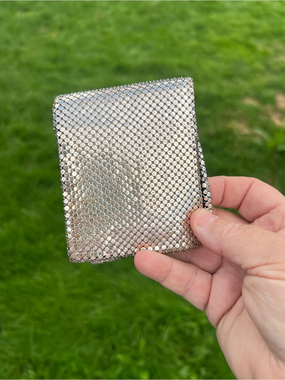 Vintage Silver Mesh Card Wallet